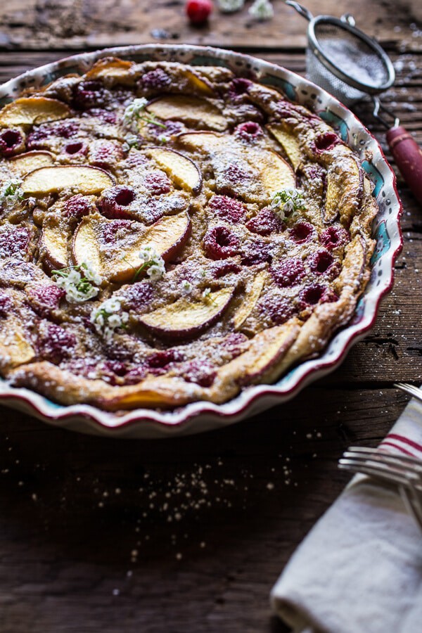 Raspberry, Nectarine and Sweet Corn Clafoutis | halfbakedharvest.com @hbharvest