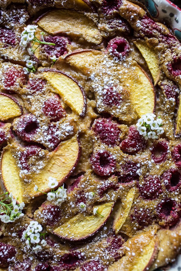 Raspberry, Nectarine and Sweet Corn Clafoutis | halfbakedharvest.com @hbharvest