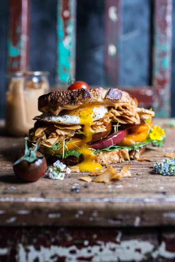 Vegan BLT (…minus that egg) with Chipotle Tahini “Mayo” | halfbakedharvest.com @hbharvest