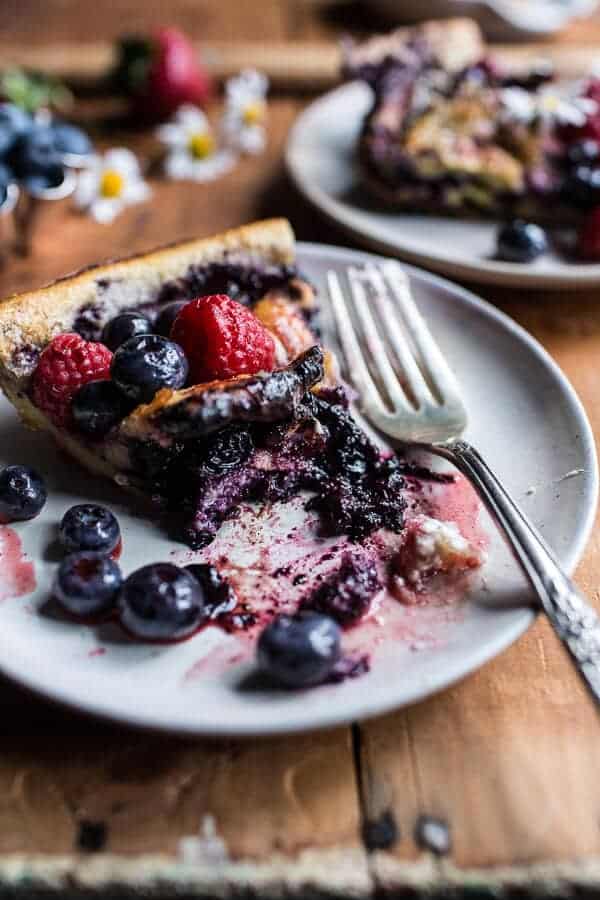 Blueberry Chamomile Dutch Baby with Honeycomb Ricotta | halfbakedharvest.com @hbharvest
