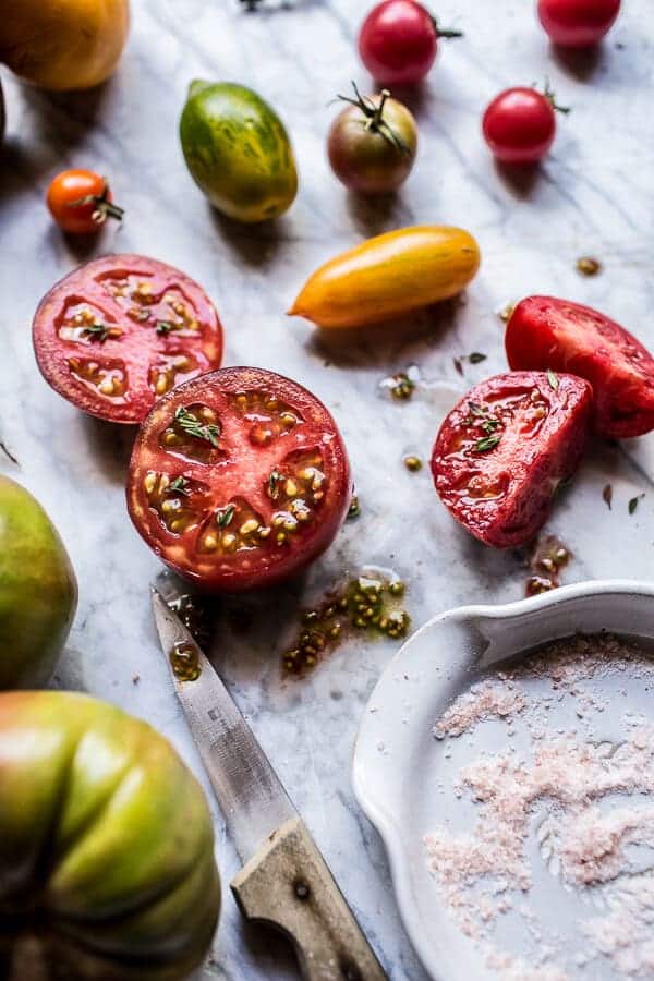 Buttered Brie and Heirloom Tomato Toast with Honey, Thyme + Walnuts | halfbakedharvest.com @hbharvest