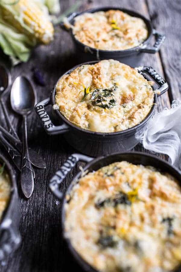 Cheesy Kale and Corn Soufflé | halfbakedharvest.com @hbharvest