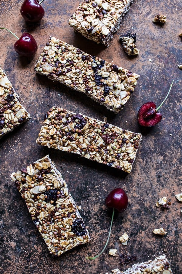 Chewy Cherry, Almond and Cacao Nib Granola Bars | halfbakedharvest.com @hbharvest