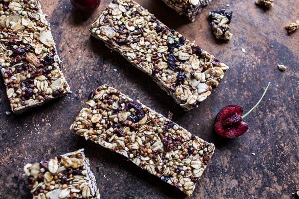 Chewy Cherry, Almond and Cacao Nib Granola Bars | halfbakedharvest.com @hbharvest