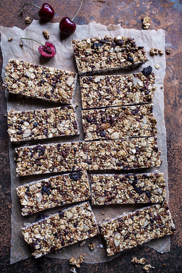 Chewy Cherry, Almond and Cacao Nib Granola Bars | halfbakedharvest.com @hbharvest