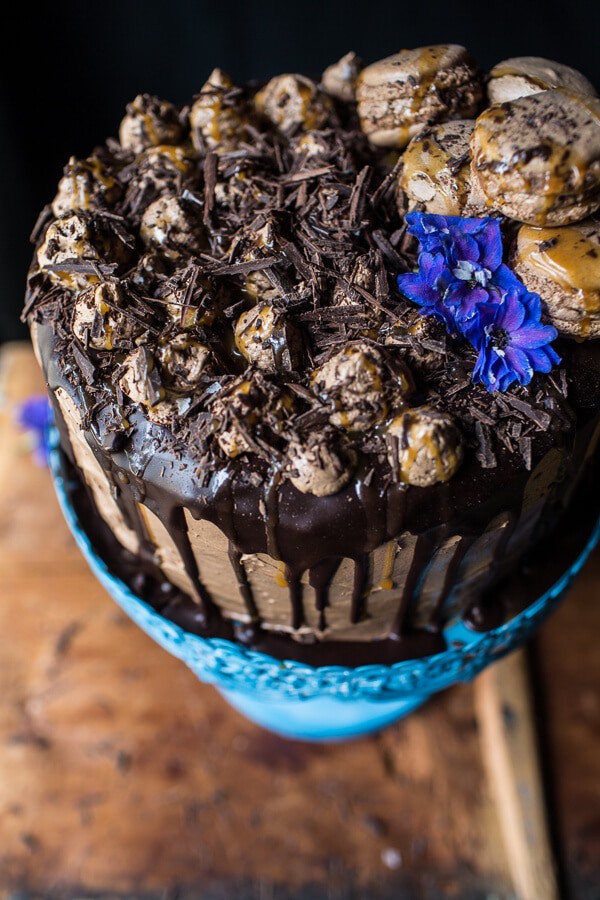 Chocolate Bourbon Caramel Macaron Cake| halfbakedharvest.com @hbharvest