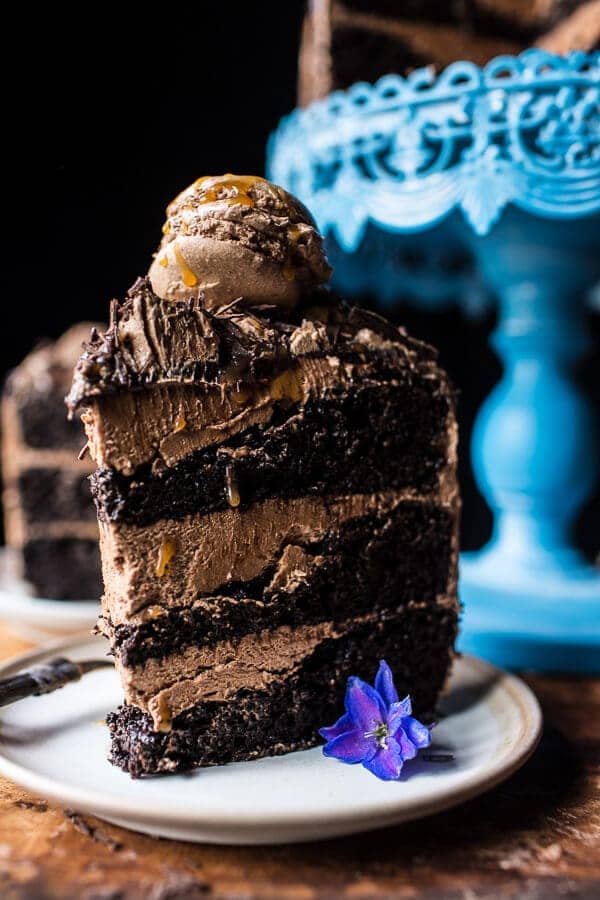 Chocolate Bourbon Caramel Macaron Cake| halfbakedharvest.com @hbharvest