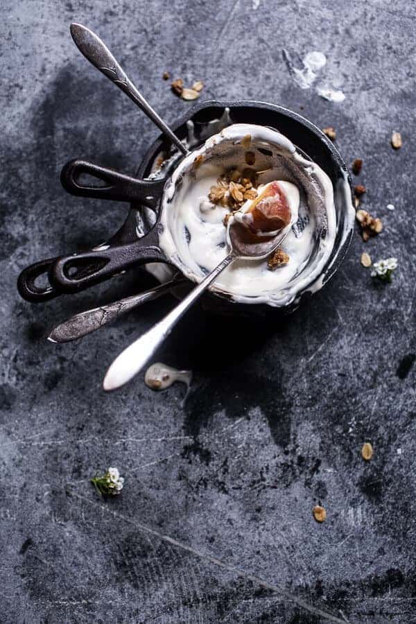 Mini Bourbon Caramelized Peach Baked Alaska with Butter Pecan Ice Cream | halfbakedharvest.com @hbharvest