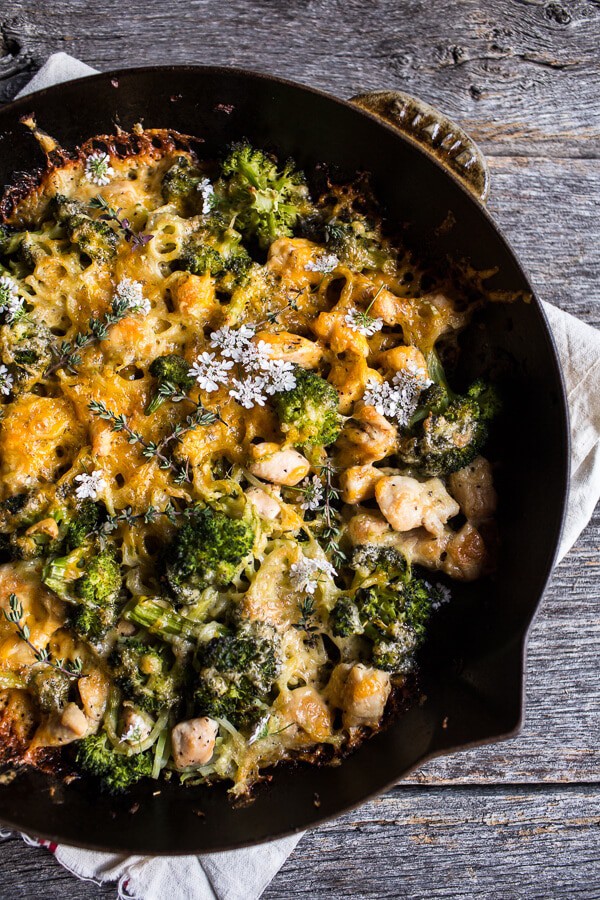 Chicken and Broccoli Skillet Bake | halfbakedharvest.com @hbharvest
