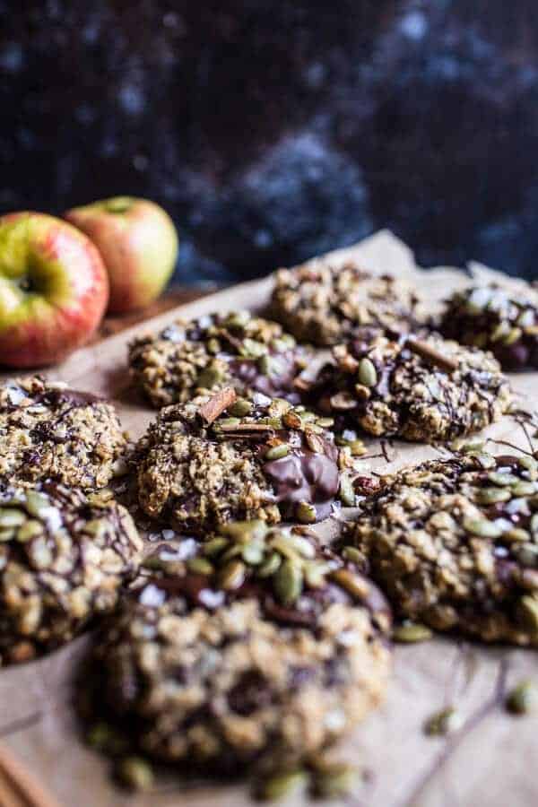 Harvest Oatmeal Chocolate Chunk Cookies with Salted Toasted Pepitas | halfbakedharvest.com @hbharvest