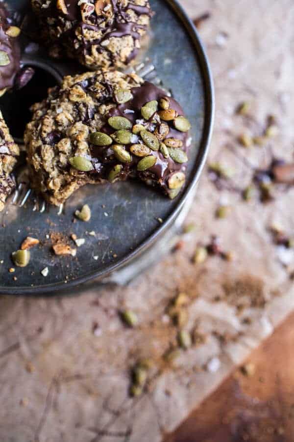 Harvest Oatmeal Chocolate Chunk Cookies with Salted Toasted Pepitas | halfbakedharvest.com @hbharvest