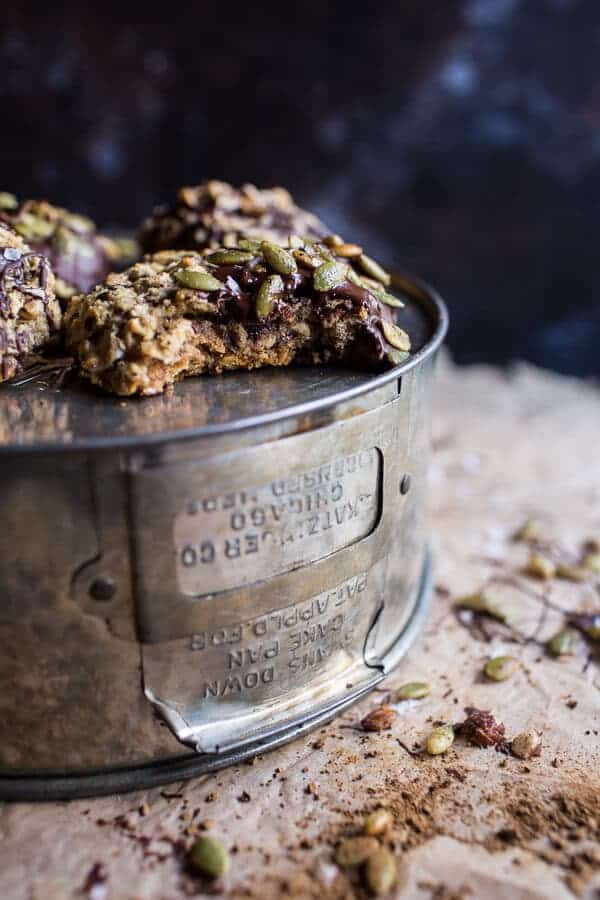 Harvest Oatmeal Chocolate Chunk Cookies with Salted Toasted Pepitas | halfbakedharvest.com @hbharvest