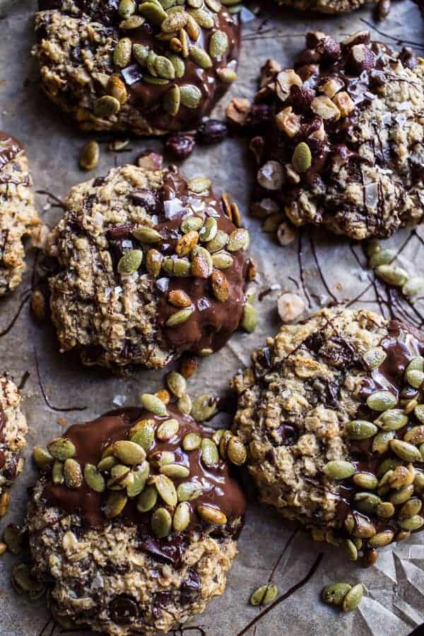 Harvest Oatmeal Chocolate Chunk Cookies with Salted Toasted Pepitas | halfbakedharvest.com @hbharvest