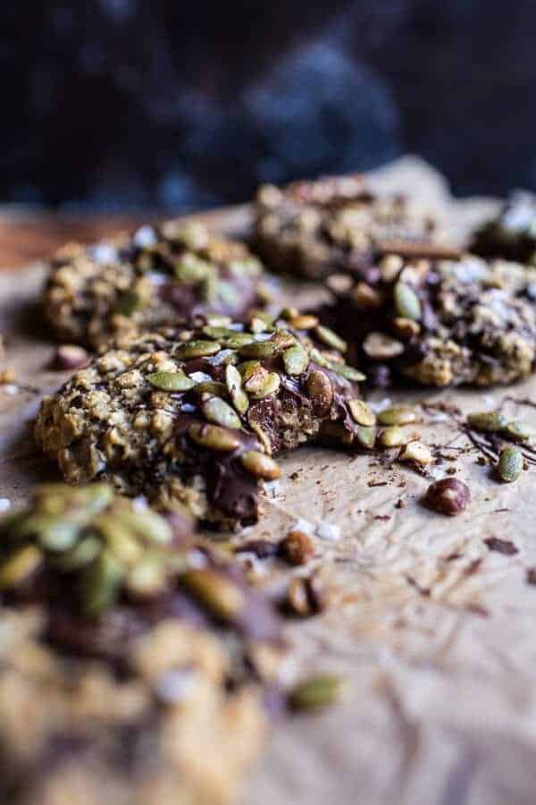 Harvest Oatmeal Chocolate Chunk Cookies with Salted Toasted Pepitas | halfbakedharvest.com @hbharvest
