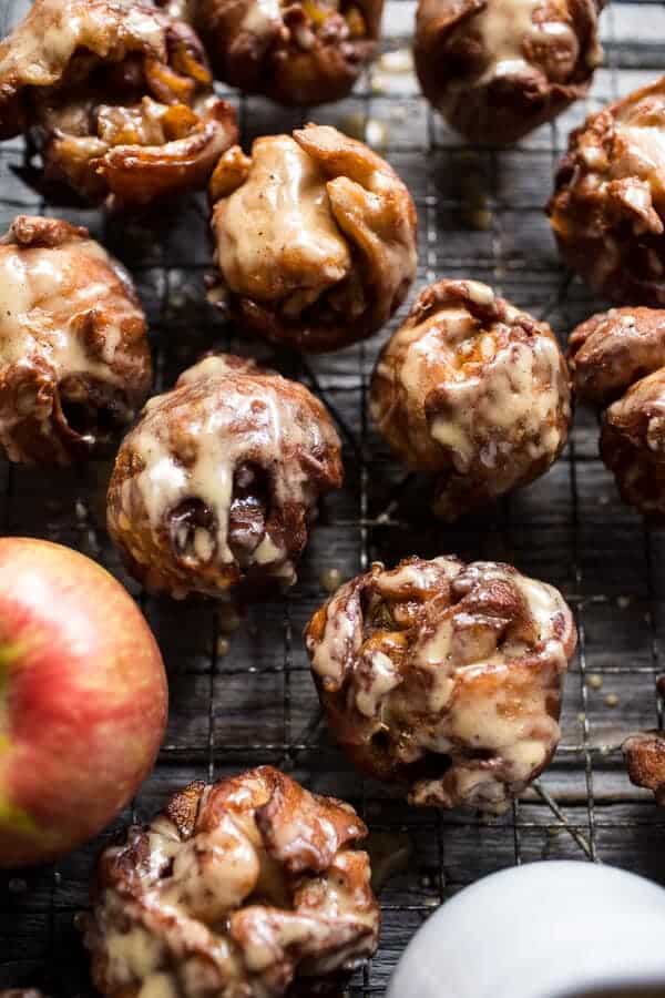 Maple Glazed Apple Fritters | halfbakedharvest.com @hbharvest