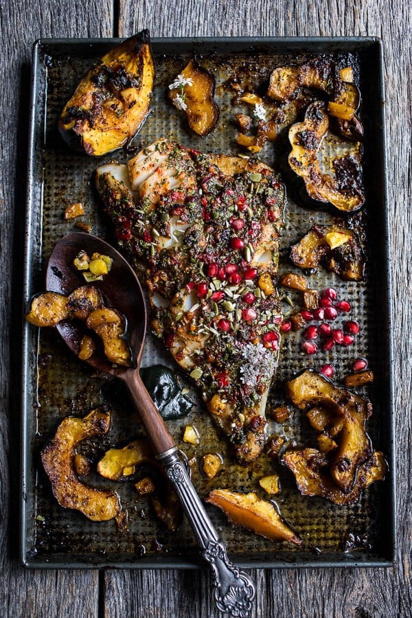 Slow Roasted Cod with Brown Sugar Pineapple Glazed Acorn Squash | halfbakedharvest.com @hbharvest