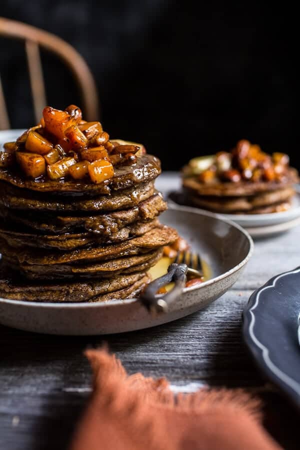 Spiced Almond Pancakes with Candied Butternut Squash + Maple Butter | halfbakedharvest.com @hbharvest