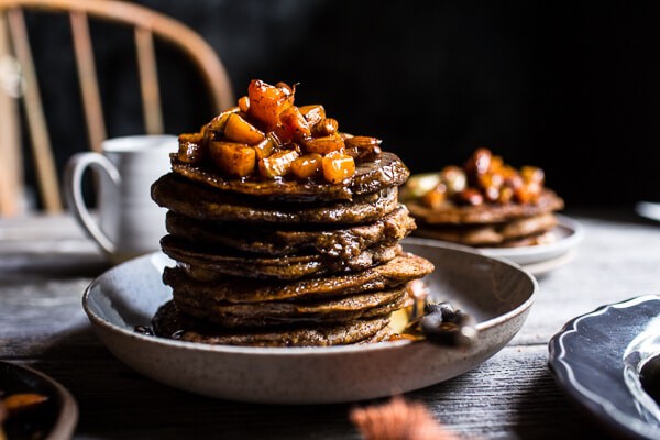Spiced Almond Pancakes with Candied Butternut Squash + Maple Butter | halfbakedharvest.com @hbharvest
