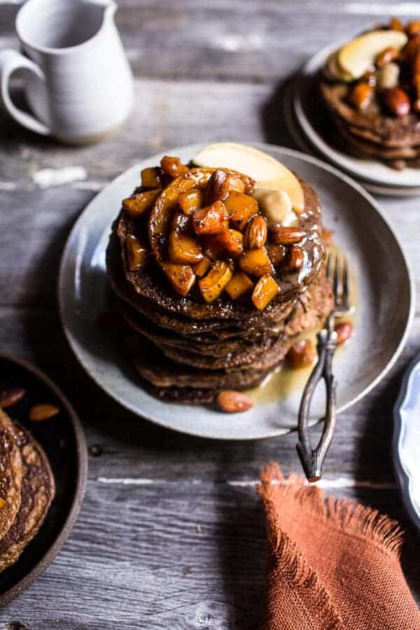 Spiced Almond Pancakes with Candied Butternut Squash + Maple Butter | halfbakedharvest.com @hbharvest