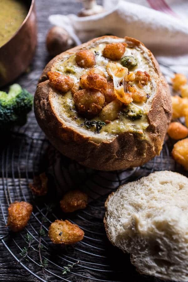 Broccoli Cheddar Soup with Fried Cheese Curds | halfbakedharvest.com @hbharvest