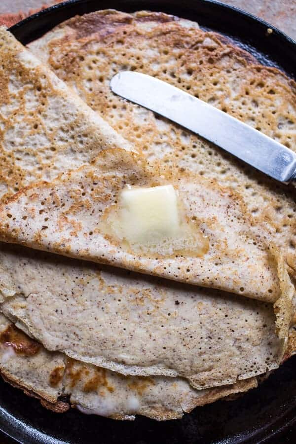 Buttered Hazelnut Crepes with Caramelized Wild Mushrooms, Kale and Goat Cheese | halfbakedharvest.com @hbharvest