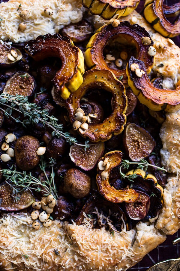 Buttered Mushroom, Fig and Bacon Galette with Roasted Squash | halfbakedharvest.com @hbharvest
