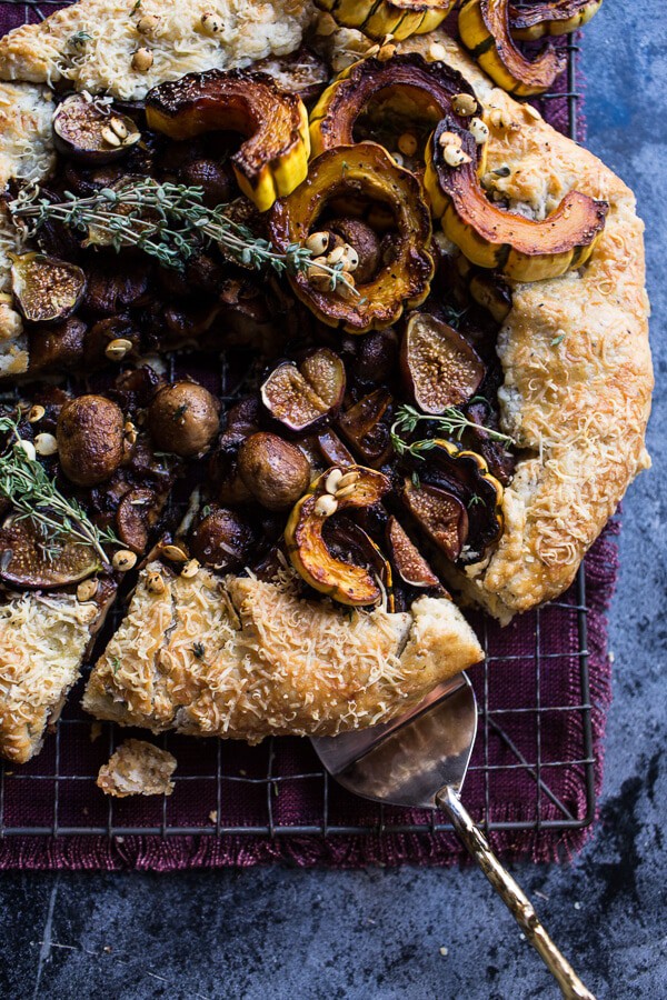 Buttered Mushroom, Fig and Bacon Galette with Roasted Squash | halfbakedharvest.com @hbharvest