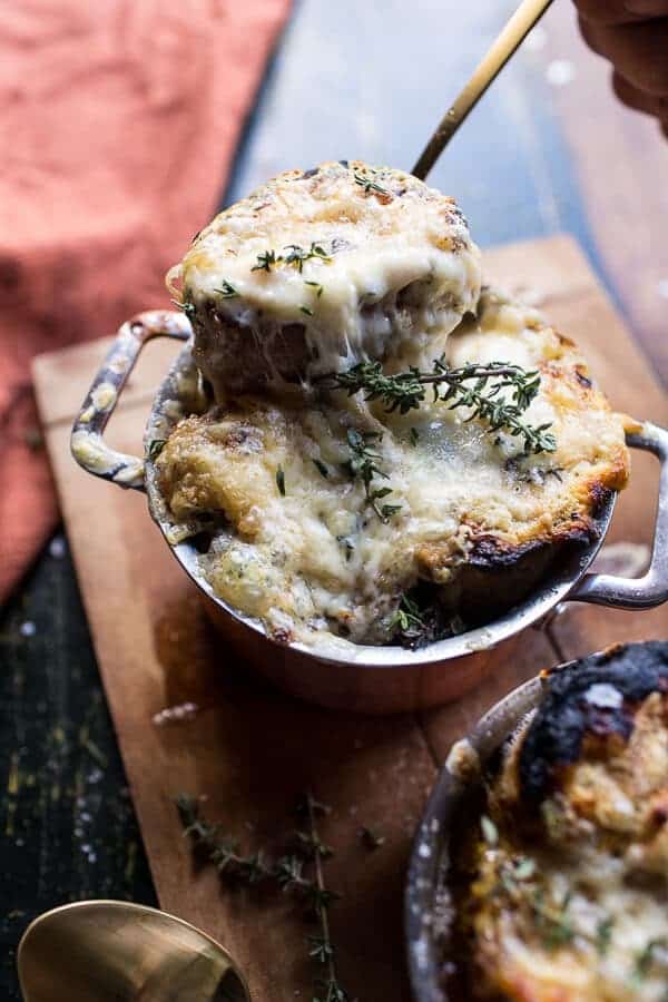 Crockpot French Onion Soup with Cheesy French Toast (VIDEO!!) | halfbakedharvest.com @hbharvest