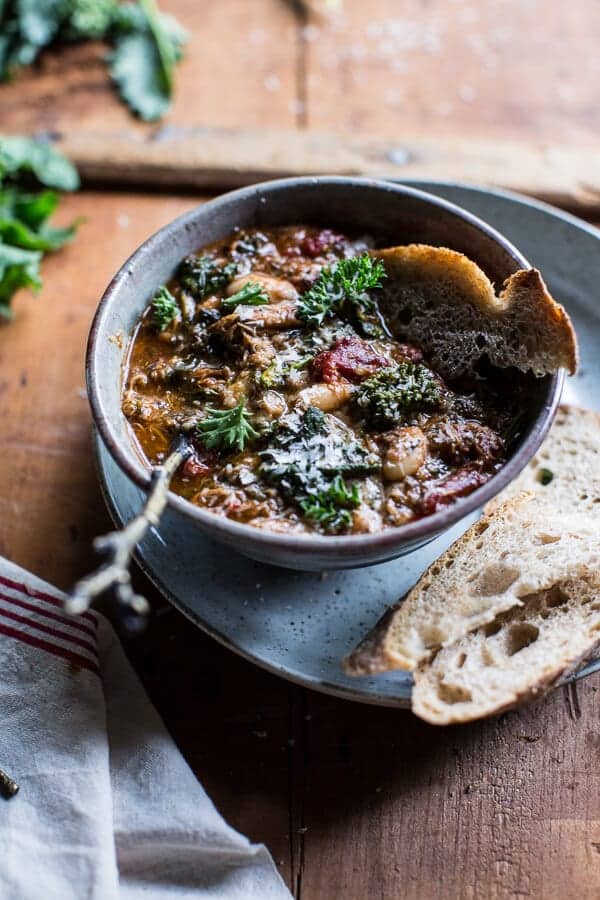 Crockpot Italian Chicken and Broccoli Rabe Chili | halfbakedharvest.com @hbharvest