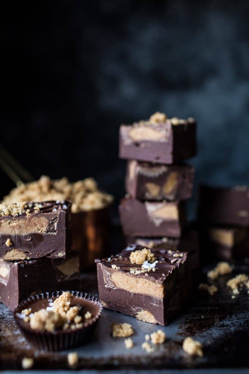 Easy Peanut Butter Cup Fudge with Salted Bourbon Sugar | halfbakedharvest.com @hbharvest
