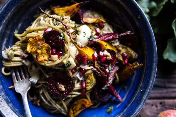 Miso Browned Butter and Brie Pasta with Roasted Beets + Walnuts | halfbakedharvest.com @hbharvest