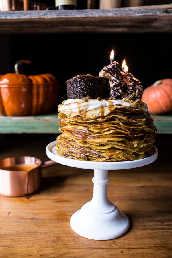 Pumpkin Nutella Crepe Cake | halfbakedharvest.com @hbharvest