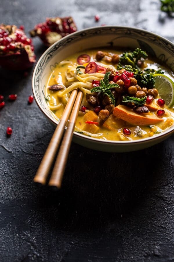 Thai Pumpkin Laksa with Crunchy “Fried” Chickpeas | halfbakedharvest.com @hbharvest