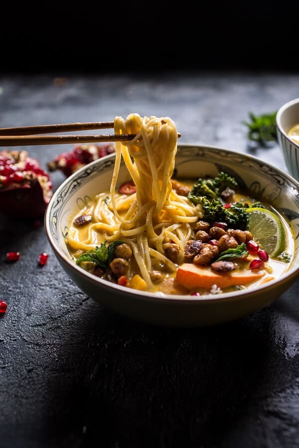 Thai Pumpkin Laksa with Crunchy “Fried” Chickpeas | halfbakedharvest.com @hbharvest