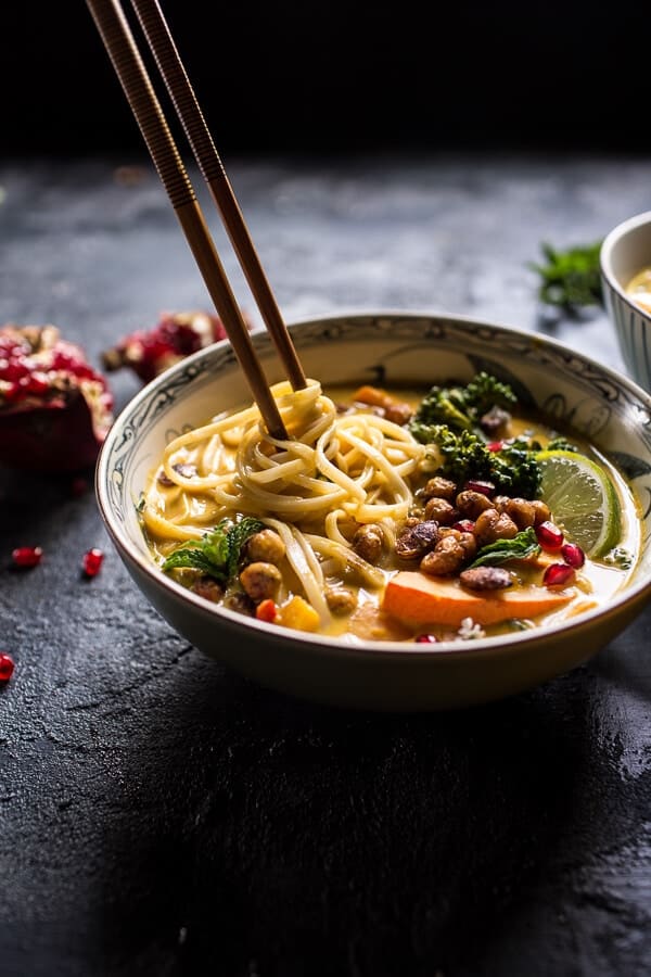Thai Pumpkin Laksa with Crunchy “Fried” Chickpeas | halfbakedharvest.com @hbharvest