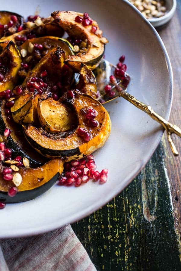 Brown Sugar and Pineapple Roasted Acorn Squash with Spiced Brown Butter | halfbakedharvest.com @hbharvest