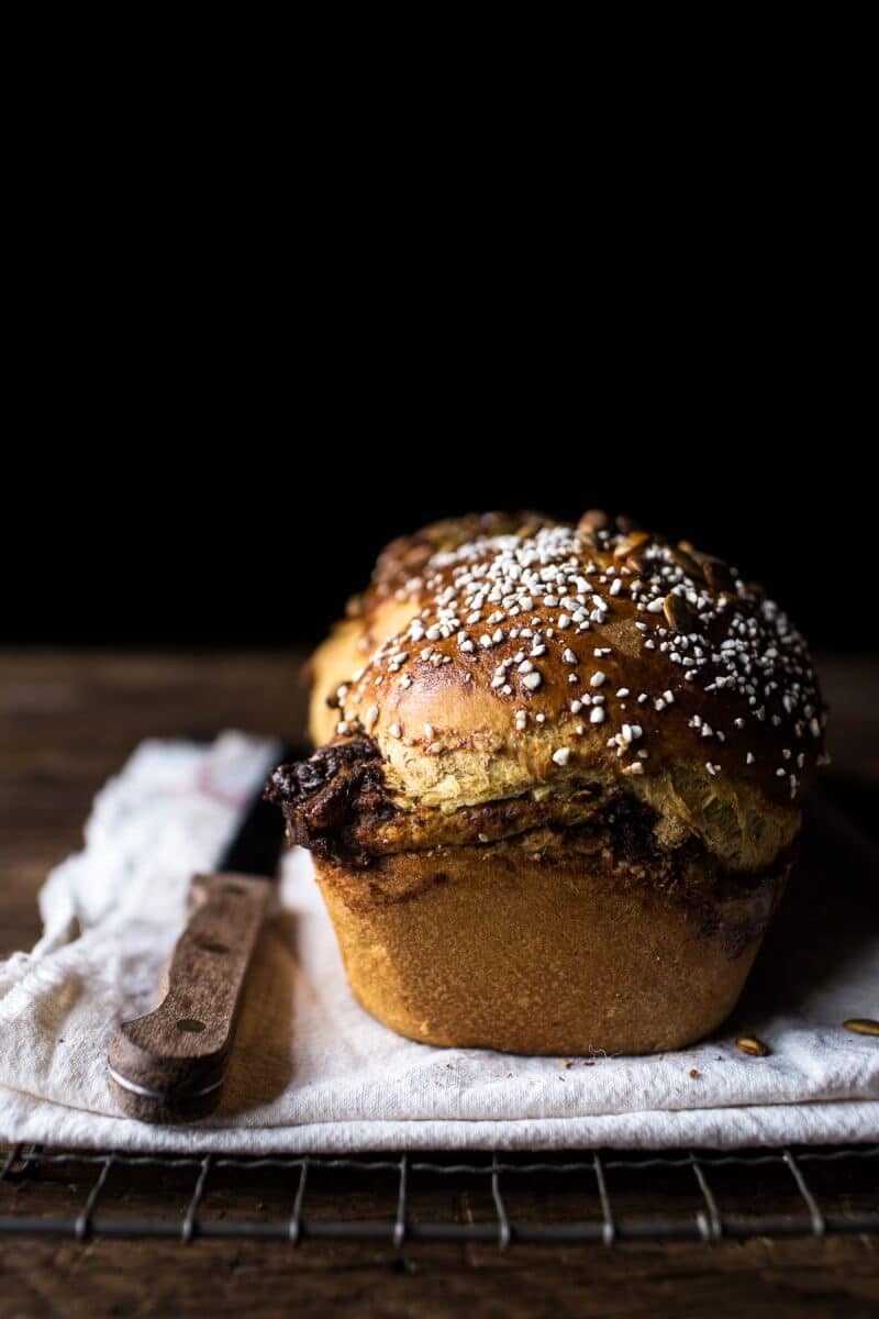 Chocolate Cinnamon Swirl Pumpkin Brioche Bread | halfbakedharvest.com @hbharvest