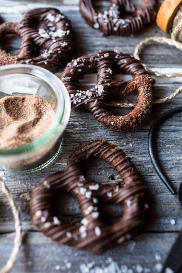 Chocolate Covered Cinnamon Sugar Pretzels | halfbakedharvest.com @hbharvest