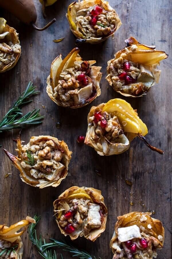 Crispy Prosciutto Baked Brie Bites with Honey Pears + Walnuts | halfbakedharvest.com @hbharvest