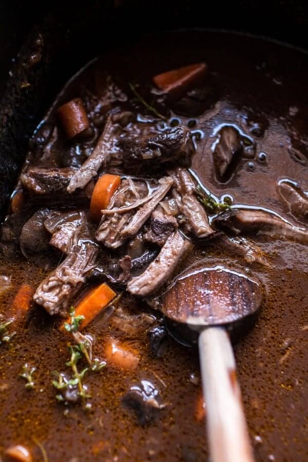Crockpot Braised Red Wine Short Ribs with Cheddar Potato Perogies | halfbakedharvest.com @hbharvest