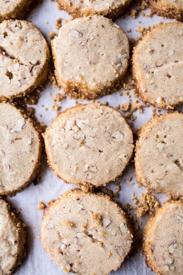 Slice N Bake Vanilla Brown Butter Pecan Cookies…Dipped in Chocolate | halfbakedharvest.com @hbharvest
