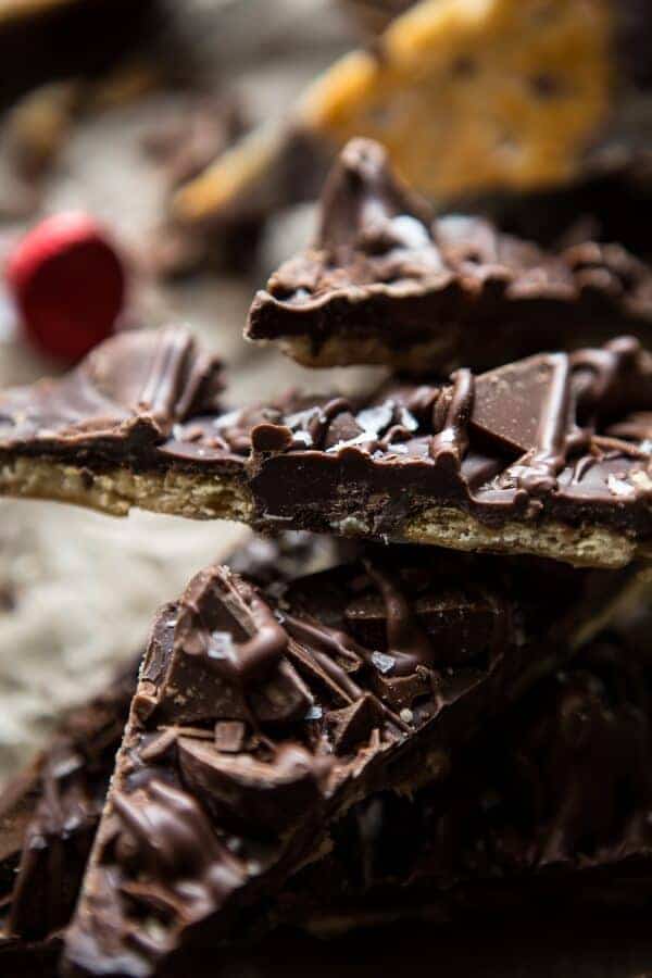 Addicting 4-Ingredient Buttery Chocolate Covered Ritz Bark (aka…Christmas Crack) | halfbakedharvest.com @hbharvest