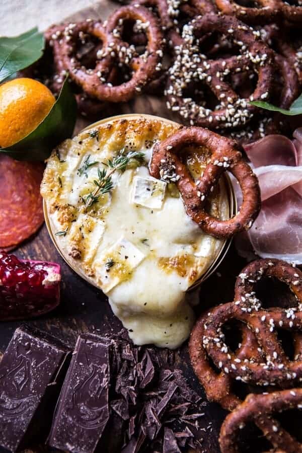 Honey Baked Brie with Seasoned Pretzels (EASY CHRISTMAS APPETIZER) | halfbakedharvest.com @hbharvest