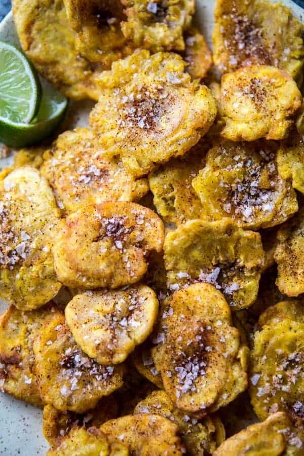 Pomegranate Guacamole with Fried Plantain Chips | halfbakedharvest.com @hbharvest