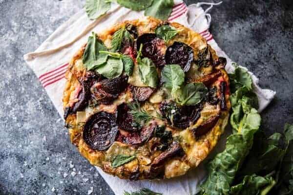 Roasted Beet, Baby Kale and Brie Quiche | halfbakedharvest.com @hbharvest