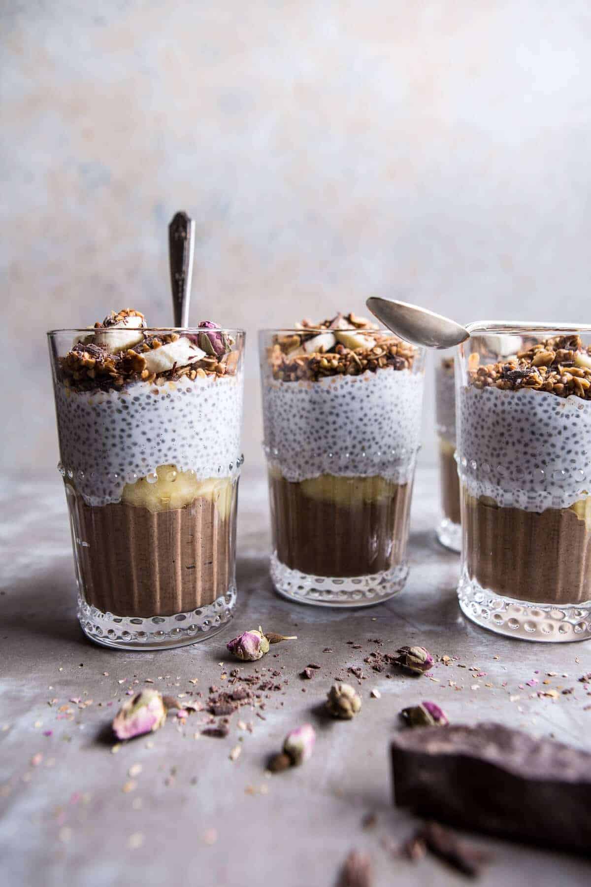 Banana and Chocolate Chia Cream Pie Parfaits | halfbakedharvest.com @hbharvest