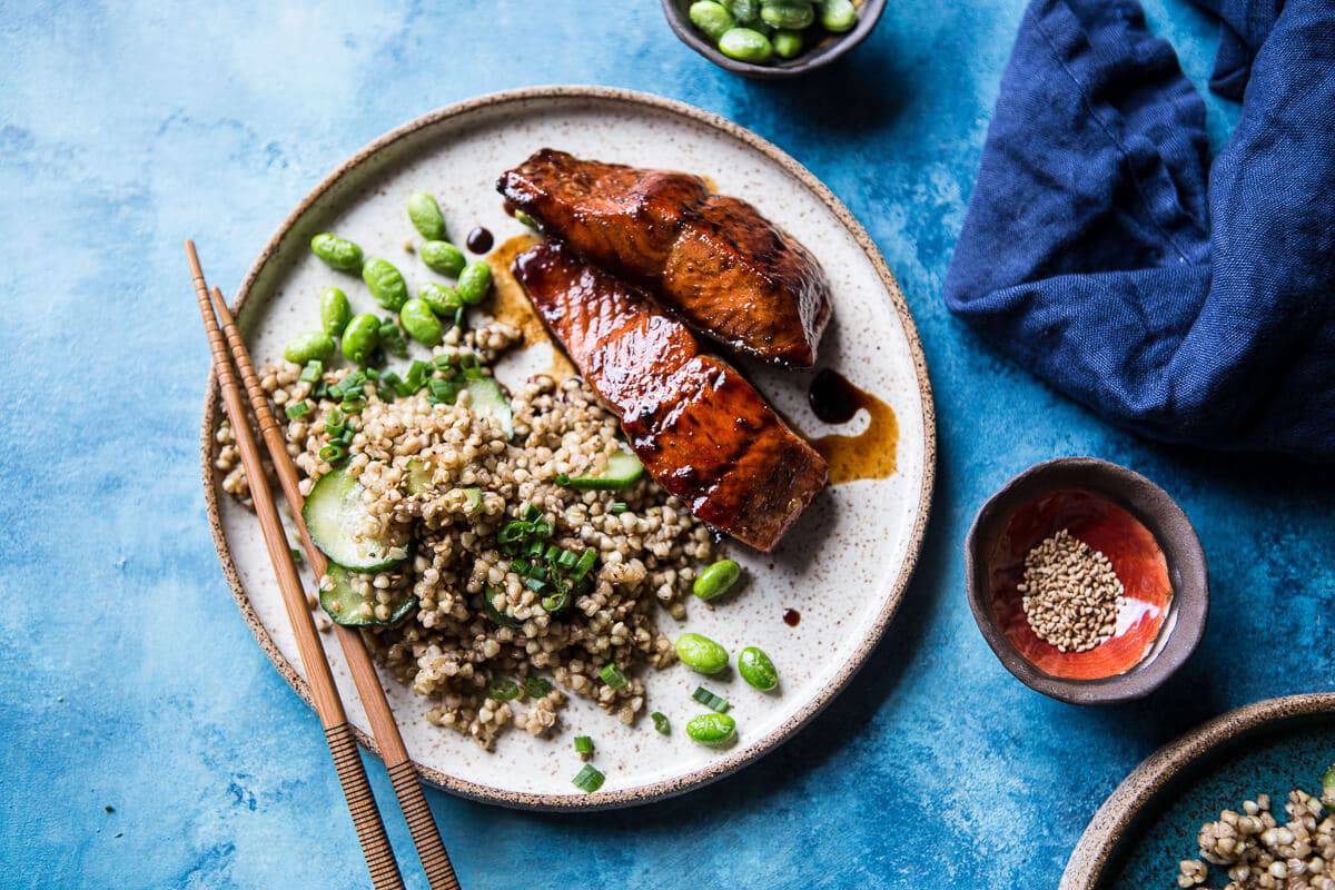 Caramelized Teriyaki Salmon with Sesame Toasted Buckwheat | halfbakedharvest.com @hbharvest