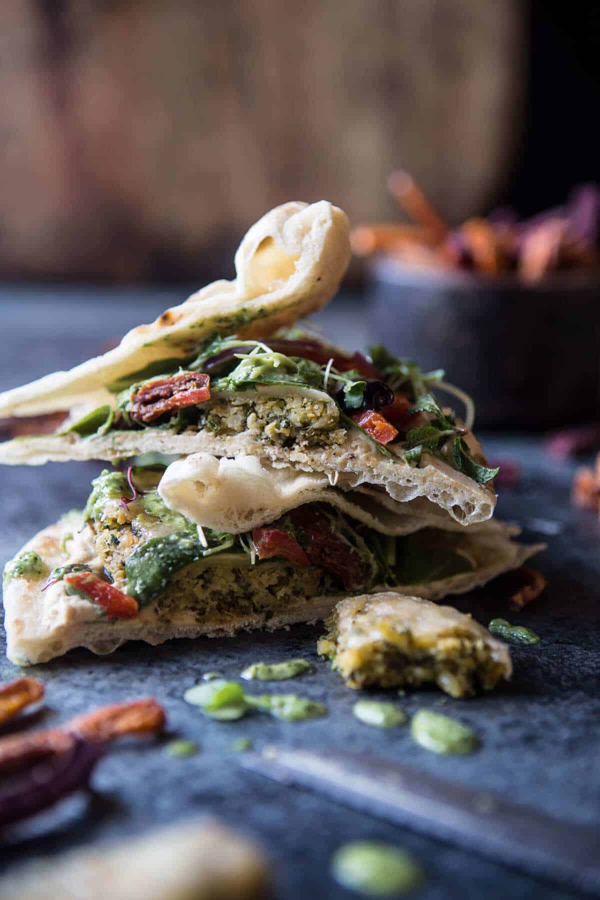 Greek Falafel Melts with Green Tahini Special Sauce | halfbakedharvest.com @hbharvest