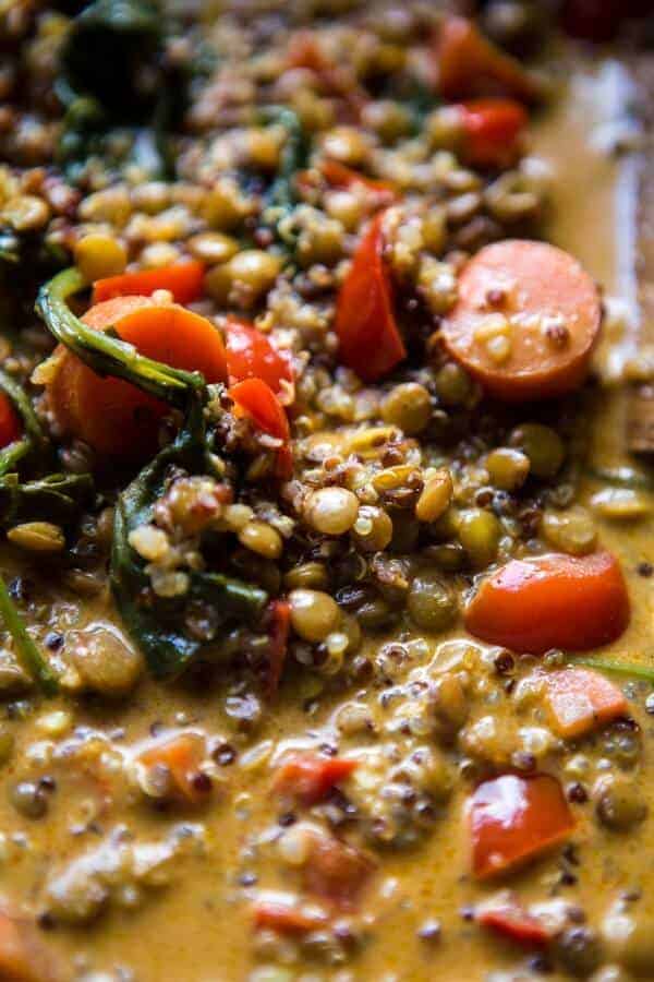 Simple Coconut Quinoa and Lentil Curry with Lime Mango | halfbakedharvest.com @hbharvest