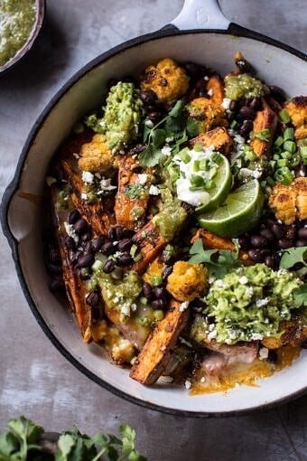Sweet Potato and Black Bean Nachos with Green Chile Salsa | halfbakedharvest.com @hbharvest